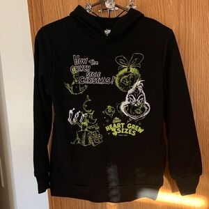 Dr. Seuss Black Hoodie with Green Grinch Design